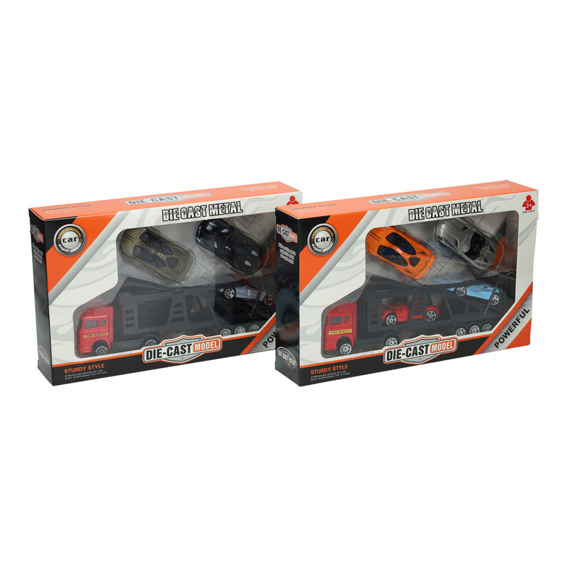 Afbeelding laden in galerijviewer, Lobbes speelgoed bv die-cast transporter met 4 auto's