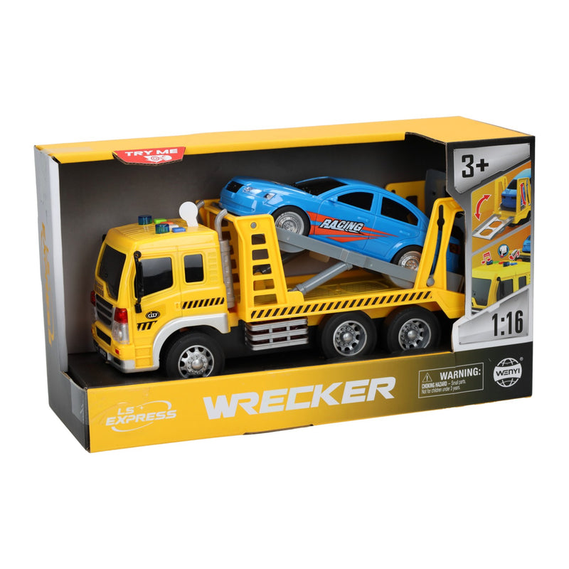Chargez l'image dans la visionneuse de la galerie, Lobbes speelgoed bv transporter takelwagen met auto licht en geluid