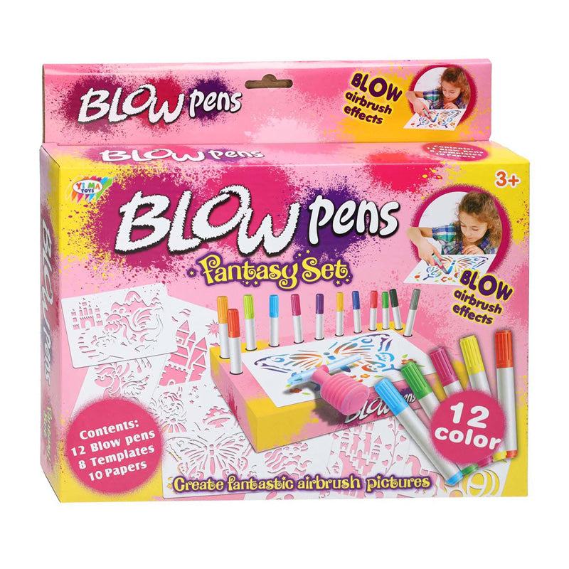 Afbeelding laden in galerijviewer, Lobbes speelgoed bv lobbes blaaspennen set met pompje en fantasie templates voor kinderen.