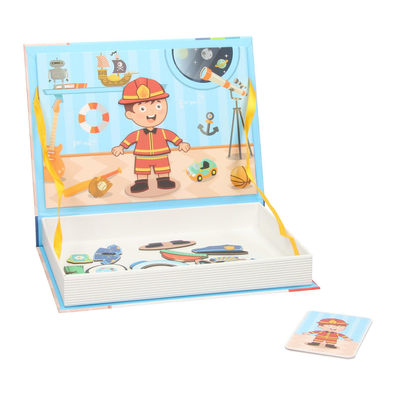 Afbeelding laden in galerijviewer, Lobbes speelgoed bv magnetisch boek - outfits jongen, 59dlg.