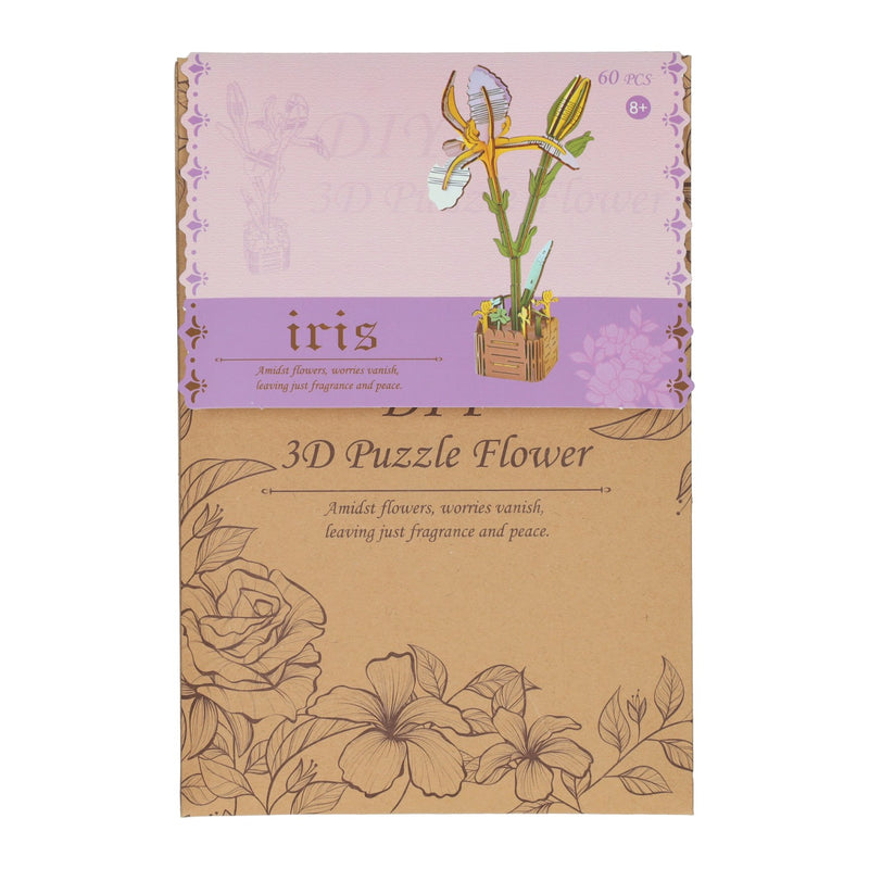 Afbeelding laden in galerijviewer, Lobbes speelgoed bv lobbes houten bouwpakket 3d iris bloemen 60-delig knutselset.