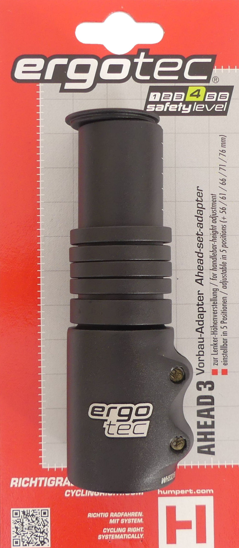 Load image into Gallery viewer, Stuurpen verlenger Ergotec Ahead 3 - 1-1 8 AL6061 T6 - zwart gezandstraald