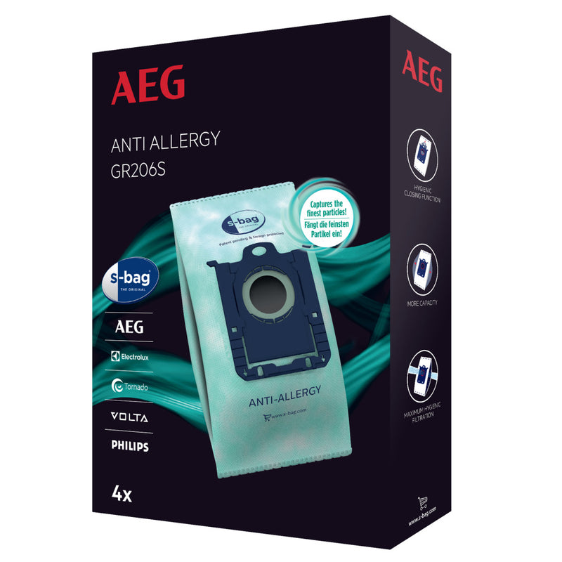 Laden Sie das Bild in Galerie -Viewer, Aeg aeg gr206s s-bag anti-allergie stofzuigerzakken 4 stuks