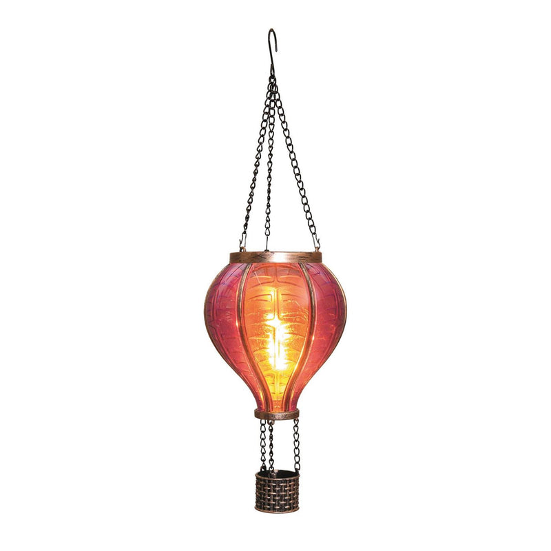 Laden Sie das Bild in Galerie -Viewer, Anna's collection solar luchtballon met vlameffect roze 12led 11x36cm