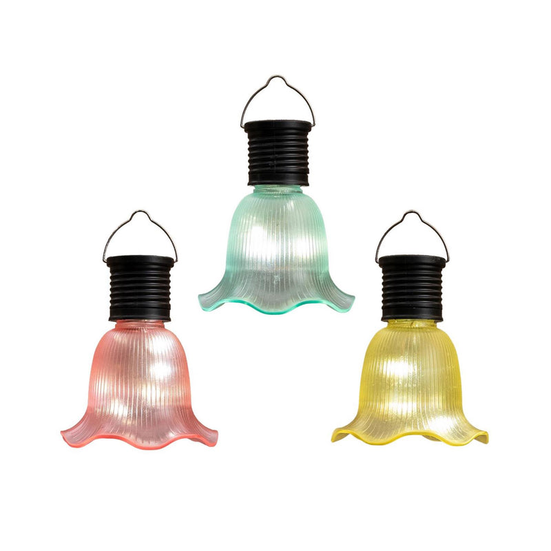 Cargue la imagen en el visor de la galería, Anna's collection solar lampje bloem 8x10cm geel groen roze led warm wit