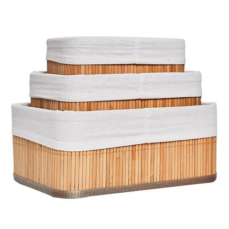ギャラリービューアに画像をロードする, Homestyle Pro Homestyle Bamboe Opbergmanden 3 Stuks Naturel Wit