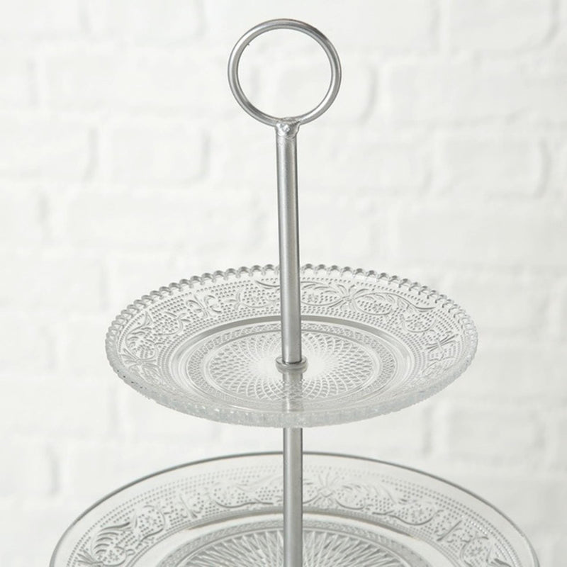 Laden Sie das Bild in Galerie -Viewer, Boltze home etagere relief h35cm glas