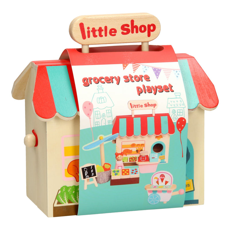 Load image into Gallery viewer, Draagbare Supermarkt Speelset Hout