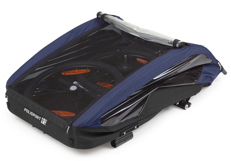 Load image into Gallery viewer, Polisport Kindertrailer zonder wandelkit grijs blauw