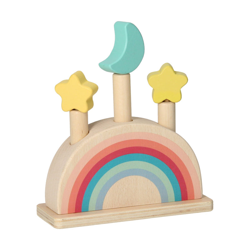Load image into Gallery viewer, Houten Pop-up Spel Regenboog