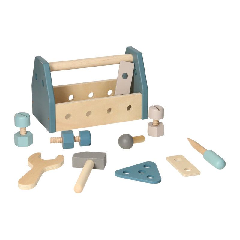 Load image into Gallery viewer, Houten gereedsschapskist - blauw