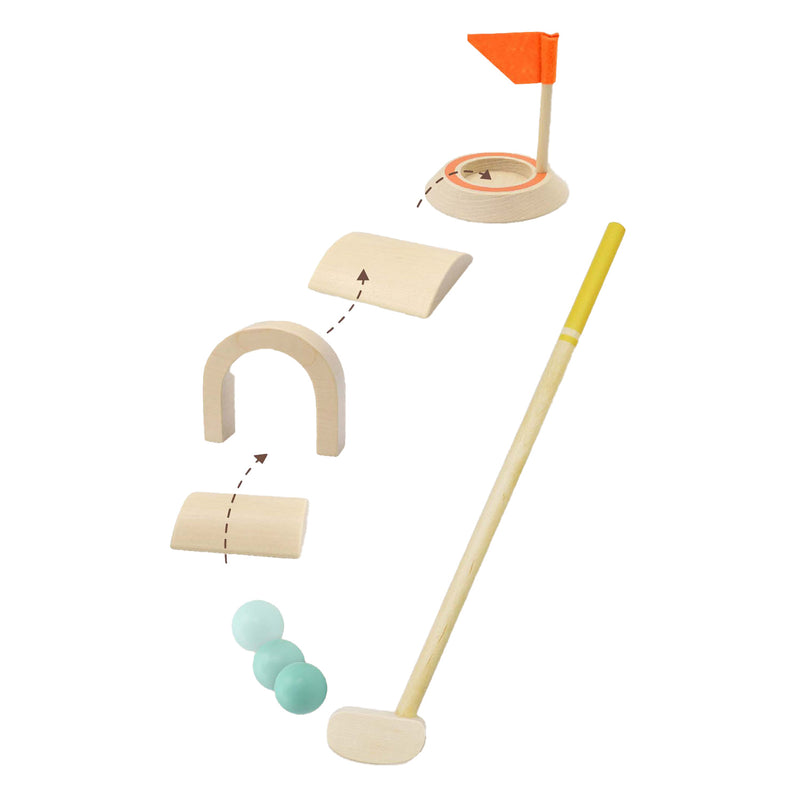 Load image into Gallery viewer, Lobbes houten midget golfset, 8dlg.