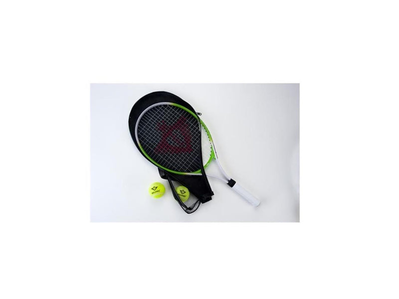 ギャラリービューアに画像をロードする, Engelhart tennisracket met hoes en 2 ballen - groen