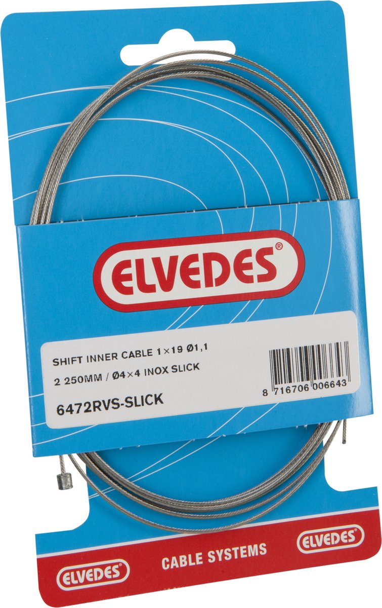ギャラリービューアに画像をロードする, Schakel binnenkabel Elvedes 2250mm RVS Slick ø1,1mm Shimano SRAM N-nippel (op kaart)