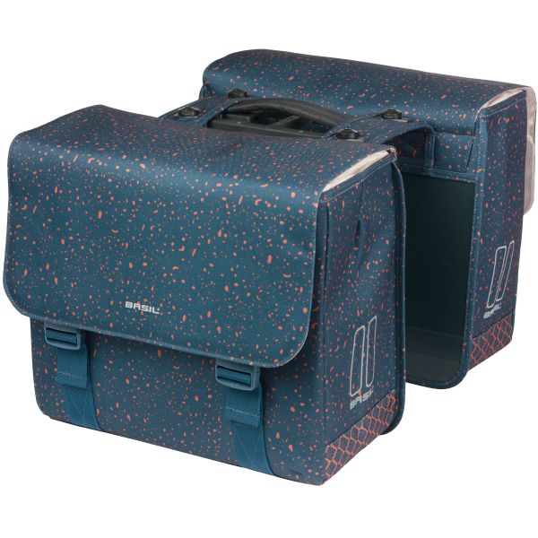 Load image into Gallery viewer, Basil dubbele fietstas flair mik 35 liter 15 x 35 x 31 cm (2x) - navy