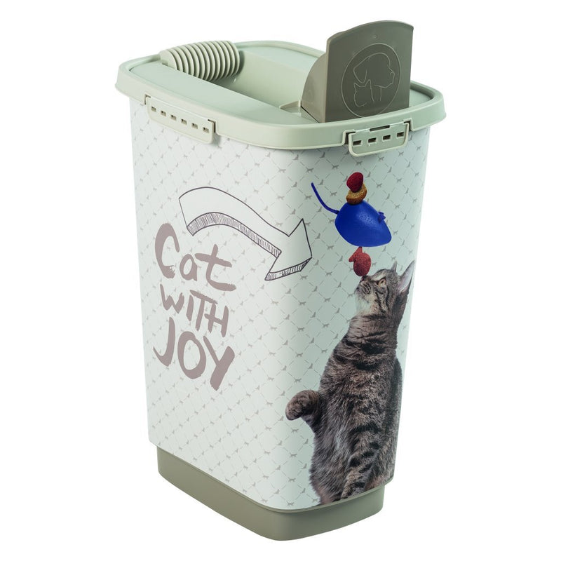 Load image into Gallery viewer, Rotho cody cat pet food container 25l cappuccino zand