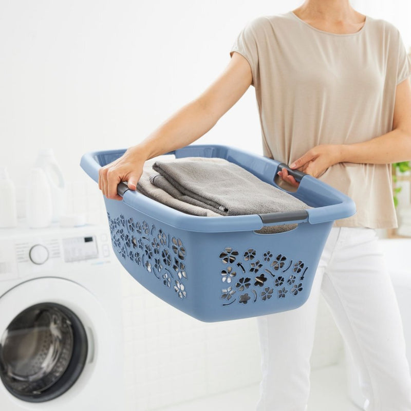 Afbeelding laden in galerijviewer, Rotho flowers wasmand 50l horizon blauw