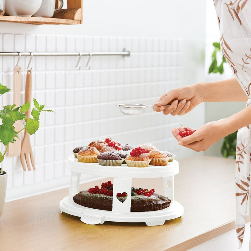 Load image into Gallery viewer, Rotho fresh taartdoos xl + cupcake-houders 35.5x34.5x26 cm wit transparant