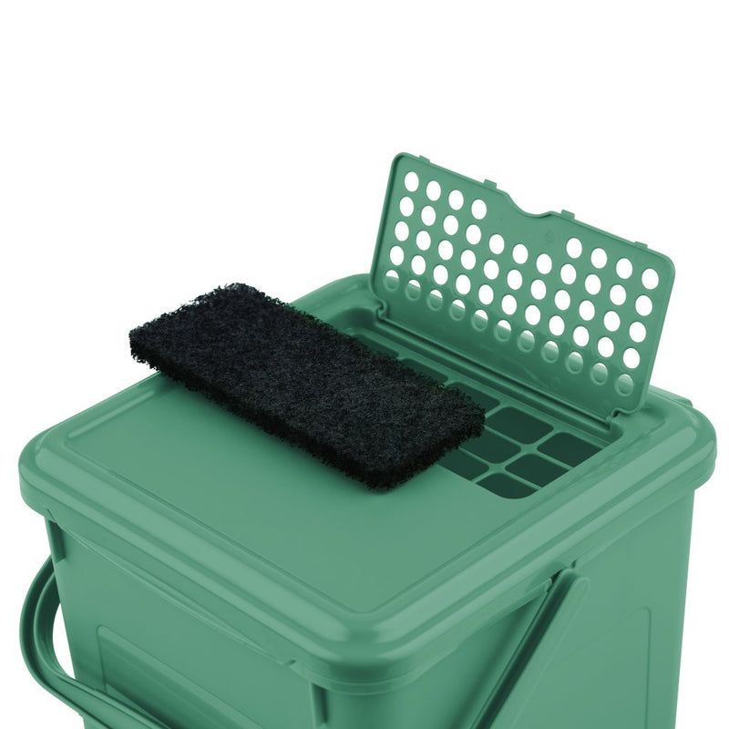 Afbeelding laden in galerijviewer, Rotho bio compostemmer - gft afvalbak 8l - bpa vrij - incl koolstoffilter - groen.
