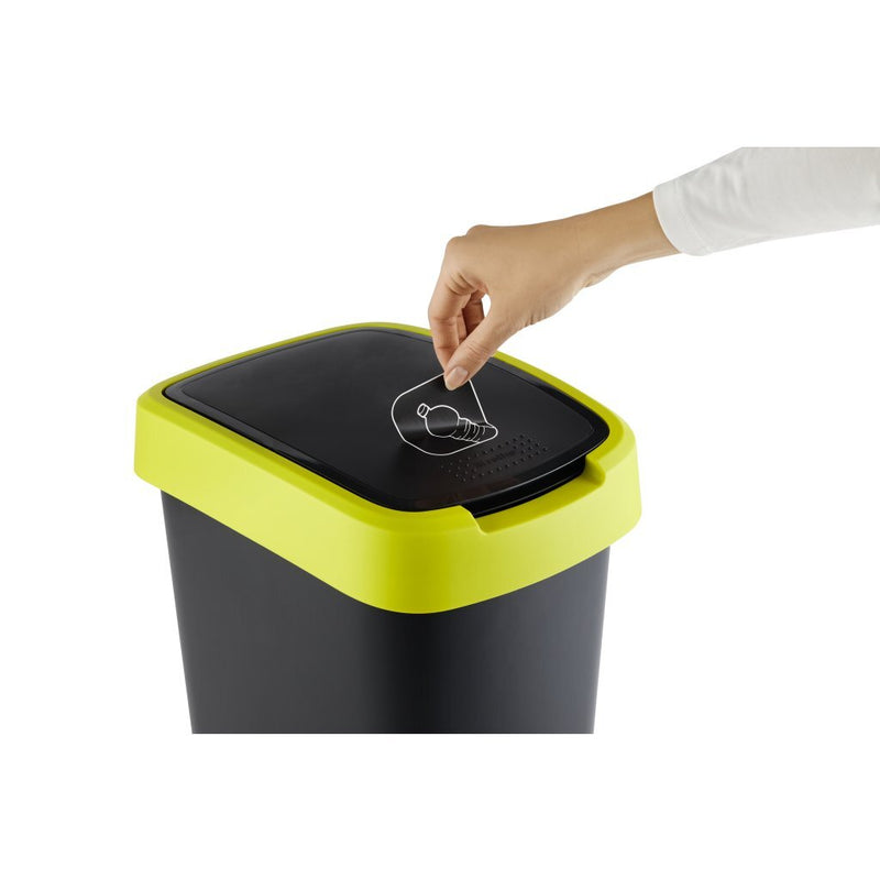 Load image into Gallery viewer, Rotho twist afvalbak 10l lime antraciet