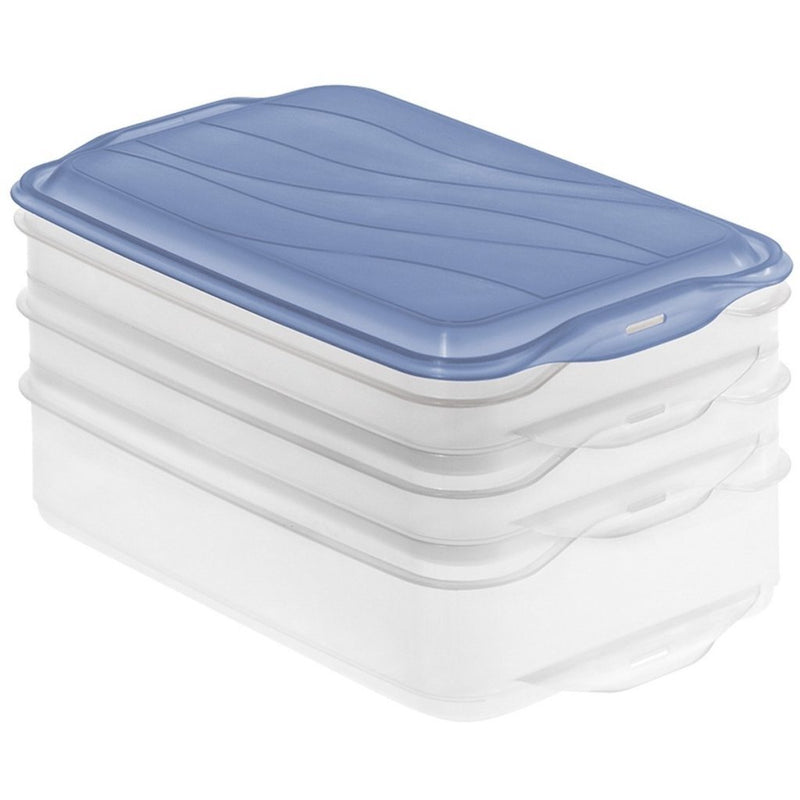 Cargue la imagen en el visor de la galería, Rotho rondo vleeswarendoos 2x0.75l 1x1.35l horizon blauw transparant