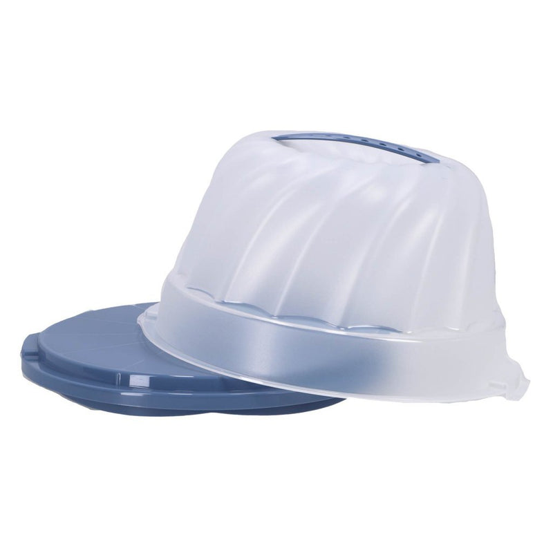 Load image into Gallery viewer, Rotho gugelhupf fresh cakedoos tulband horizon blauw transparant