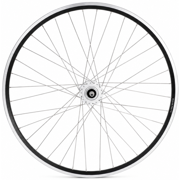 Cargue la imagen en el visor de la galería, Shimano voorwiel 28 x 1 4'' aluminium zac 2000 velg - dh-c3000-3n naafdynamo - velgrem - zwart zilver
