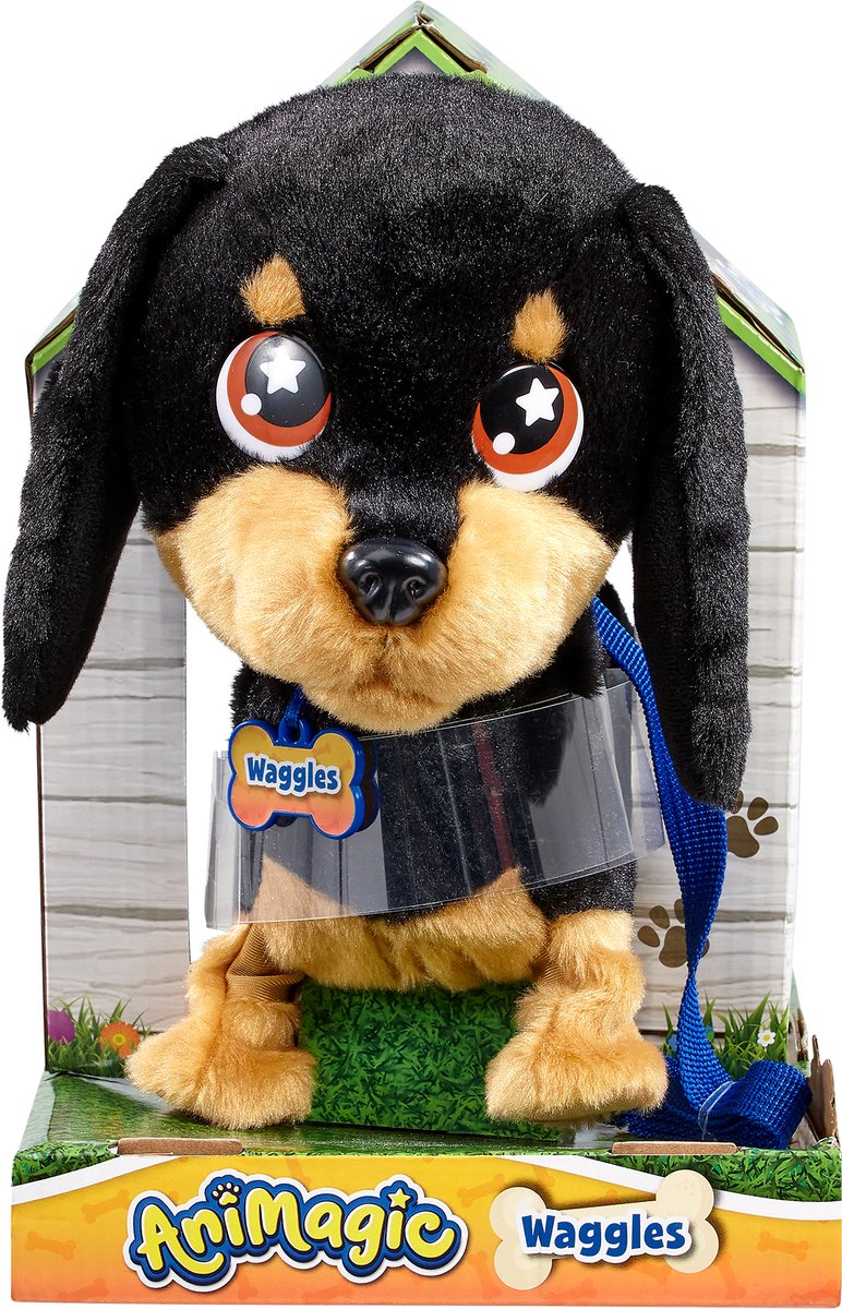 Laden Sie das Bild in Galerie -Viewer, Goliath animagic waggles knuffel hond - zwart - interactieve knuffel - wandel en communiceer met waggles