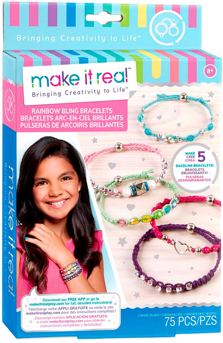 Laden Sie das Bild in Galerie -Viewer, Make it real - diy regenboog sieradenset - maak 5 unieke armbandjes