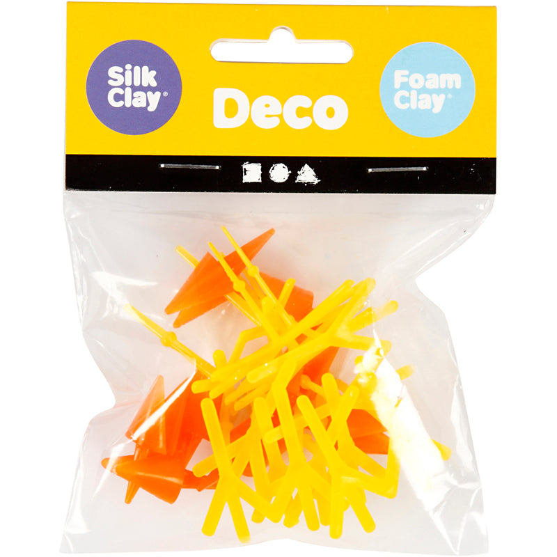 Load image into Gallery viewer, Creativ company https: www.cchobby.nl kippen-snavels-en-voeten-h-28-mm-l-30-37-mm-oranje-geel-8-set-1-doos