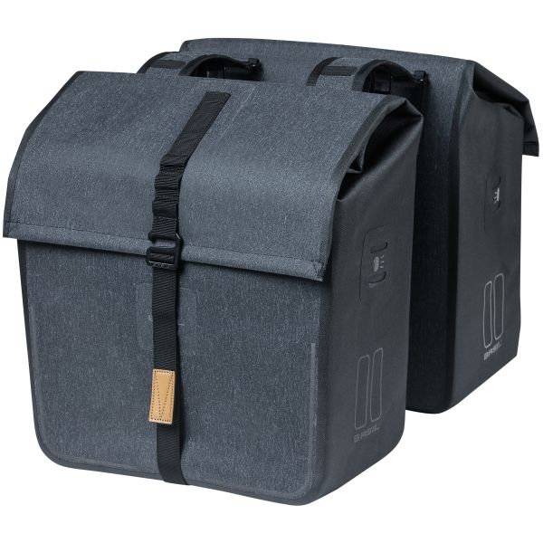 Load image into Gallery viewer, Basil Urban Dry Dubbele Fietstas - Grijs, 50L