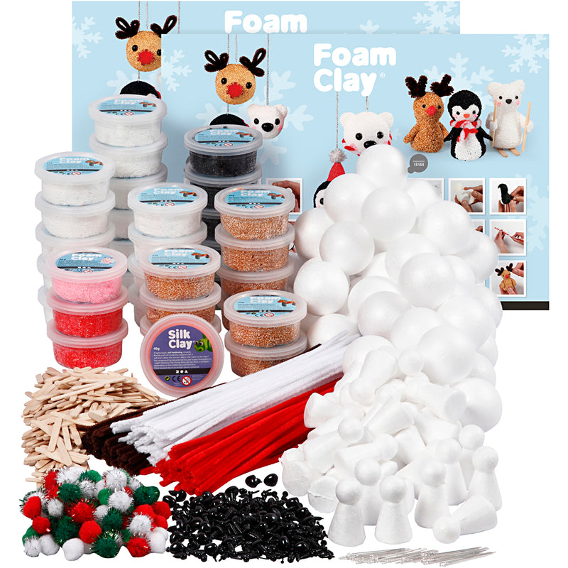 Afbeelding laden in galerijviewer, Https: www.cchobby.nl groepsset-pooldieren-met-foam-clayr-diverse-kleuren-1-set