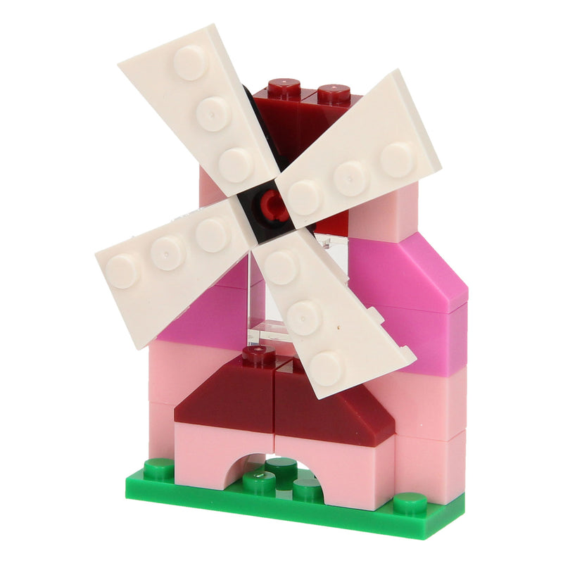 Load image into Gallery viewer, Bouwblokjes 3in1 roze - windmolen, krab, racewagen, 61dlg.