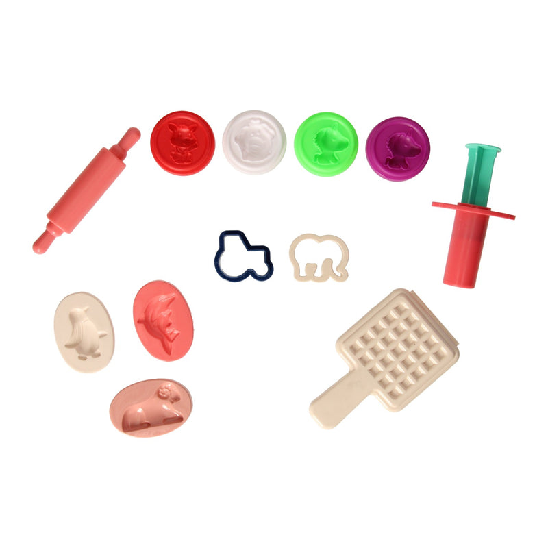 ギャラリービューアに画像をロードする, Lobbes speelgoed bv lobbes kleiset wafelijzer speelset - 4 kleuren klei en gereedschap.