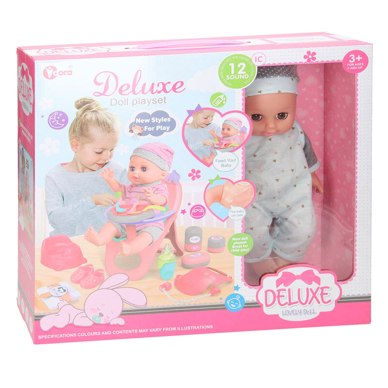 Chargez l'image dans la visionneuse de la galerie, Lobbes speelgoed bv deluxe poppenset etenstijd