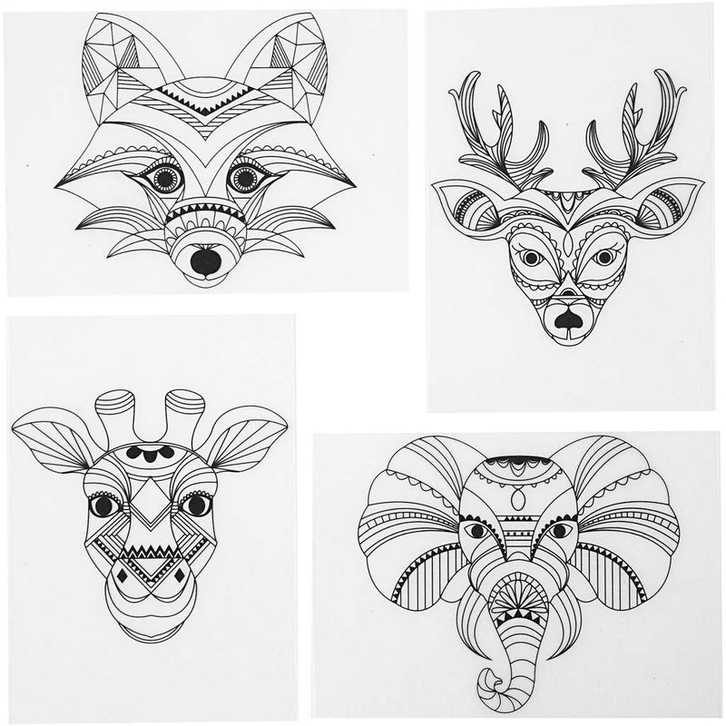 Load image into Gallery viewer, Creativ company https: www.cchobby.nl vellen-krimpfolie-met-motieven-wilde-dieren-vel-10-5x14-5-cm-dikte-0-3-mm-mat-transparant-4-vel-1-doos