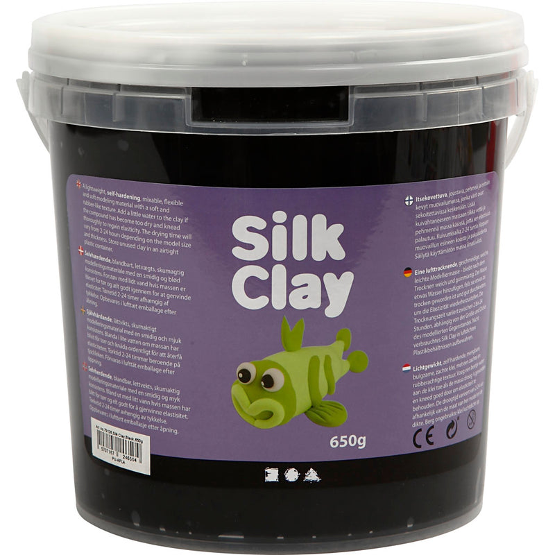 Load image into Gallery viewer, Https: www.cchobby.nl silk-clayr-zwart-650-gr-1-emmer