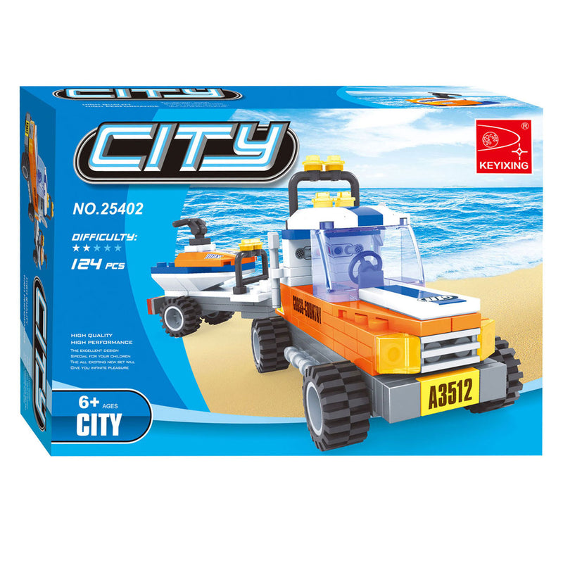 Cargue la imagen en el visor de la galería, Lobbes speelgoed bv lobbes bouwset strand reddingsdienst truck jetski 124-delig speelgoed.