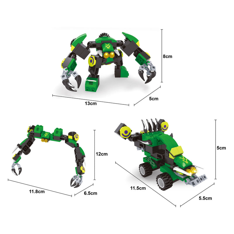 ギャラリービューアに画像をロードする, Lobbes speelgoed bv lobbes bouwset titan transformeer robot groen 76-delig speelgoed.