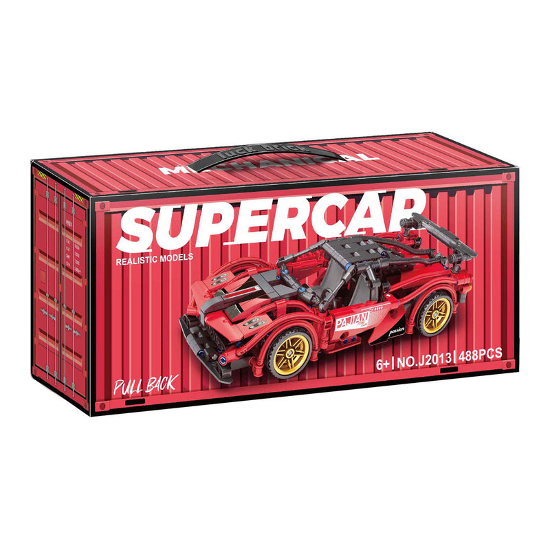 ギャラリービューアに画像をロードする, Lobbes speelgoed bv lobbes bouwsteentjes sportauto pull back - 488 stuks speelgoed.