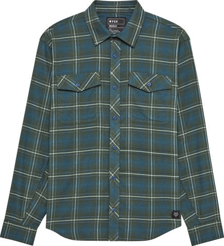 Load image into Gallery viewer, Fox head survivalist stretch flannel long-sleeve shirt