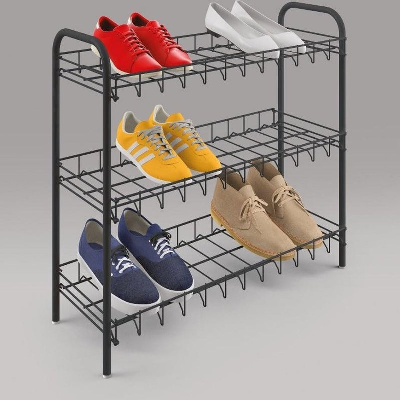 Chargez l'image dans la visionneuse de la galerie, Metaltex shoe schoenenrek 3 etages 64x23x59 cm zwart