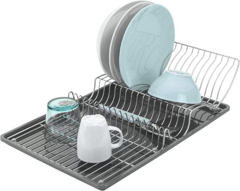 Load image into Gallery viewer, Metaltex afdruiprek wingtex 51x31 cm antraciet zilver 2-delig