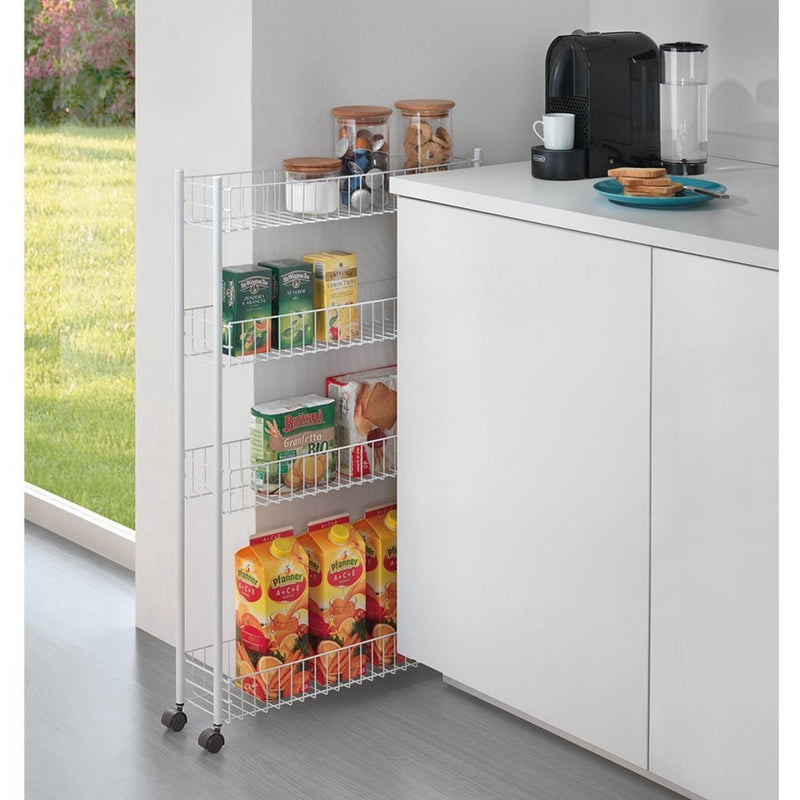 Load image into Gallery viewer, Metaltex fino opbergrek 4 etages 58x16x95 cm wit