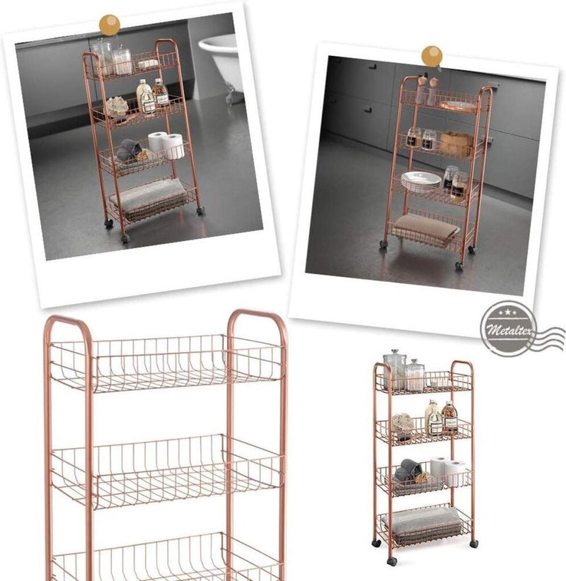 Cargue la imagen en el visor de la galería, Metaltex Metaltex Trolleykastje Ascona 84x41cm Staal Koper