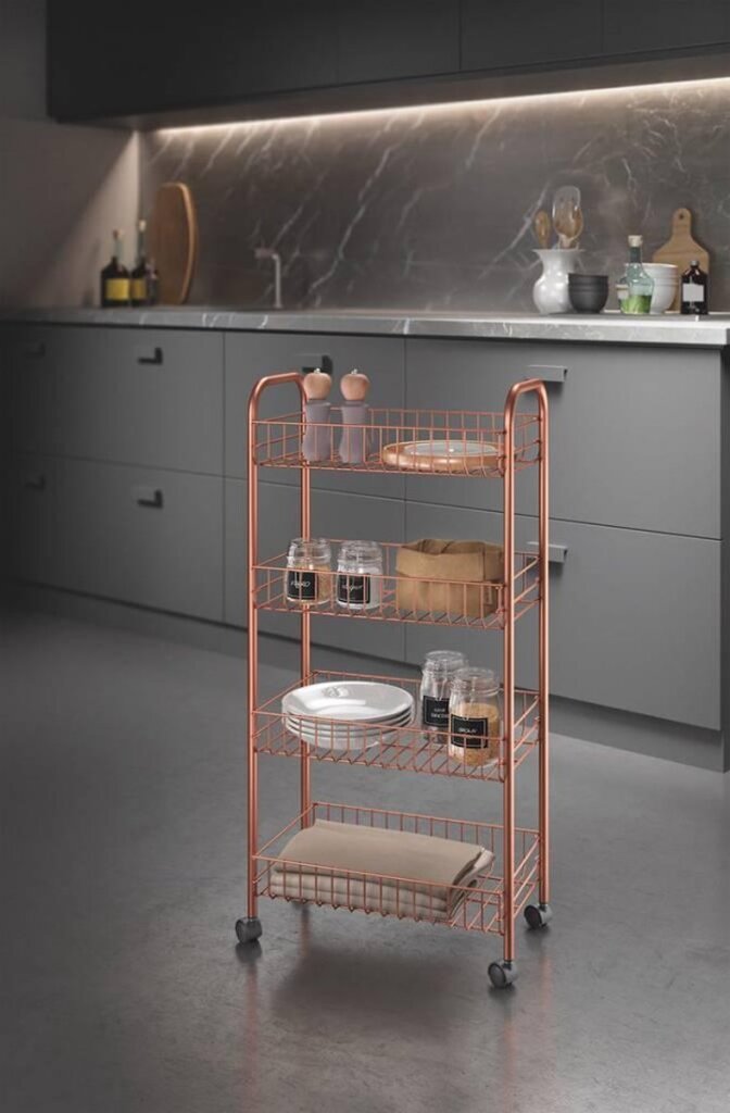Cargue la imagen en el visor de la galería, Metaltex Metaltex Trolleykastje Ascona 84x41cm Staal Koper
