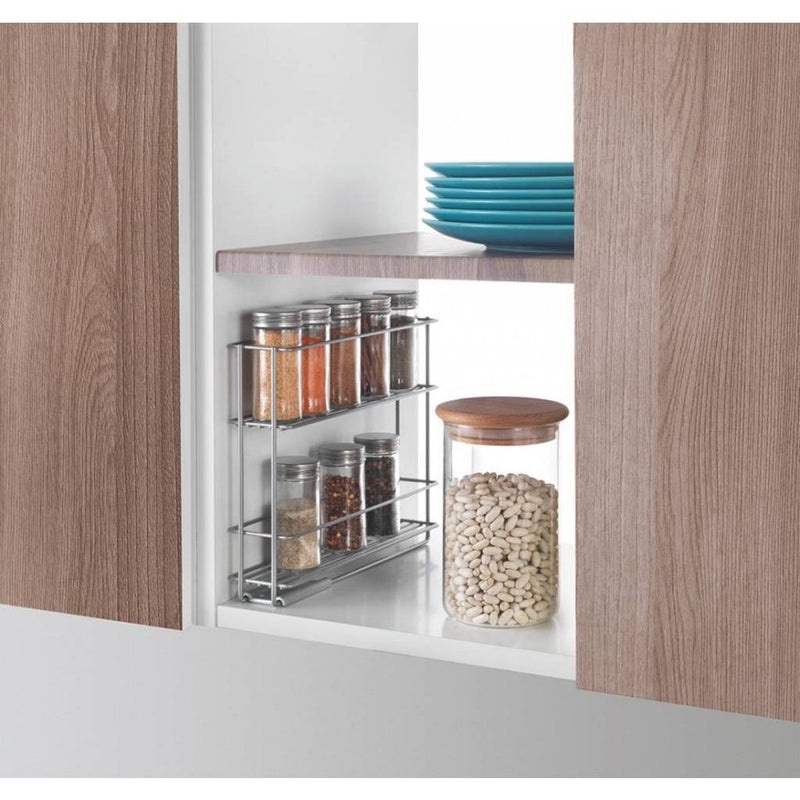 Load image into Gallery viewer, Metaltex space saver smart kitchen uitschuifbaar kruidenrek 6x28x22 cm zilver