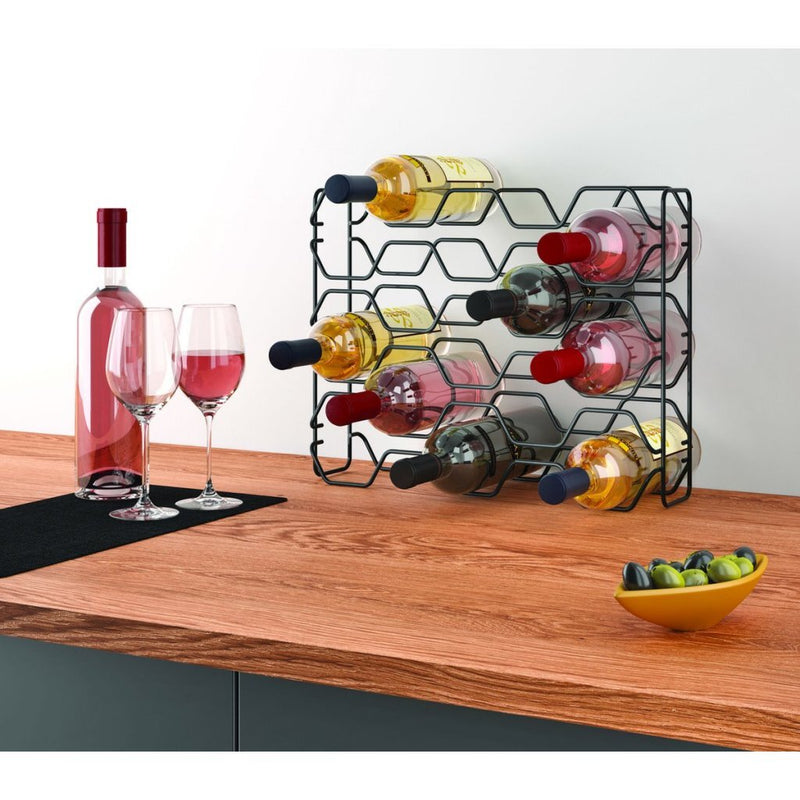 Load image into Gallery viewer, Metaltex wijnrek hexagon voor 15 flessen 43x12x34 zwart