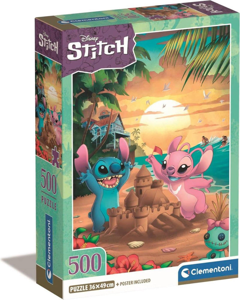 Chargez l'image dans la visionneuse de la galerie, Clementoni puzzel 500 disney stitch compact box