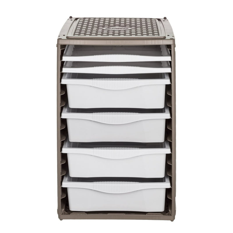 Load image into Gallery viewer, Bama ri,ordino opbergsysteem 34x41x53 cm taupe wit